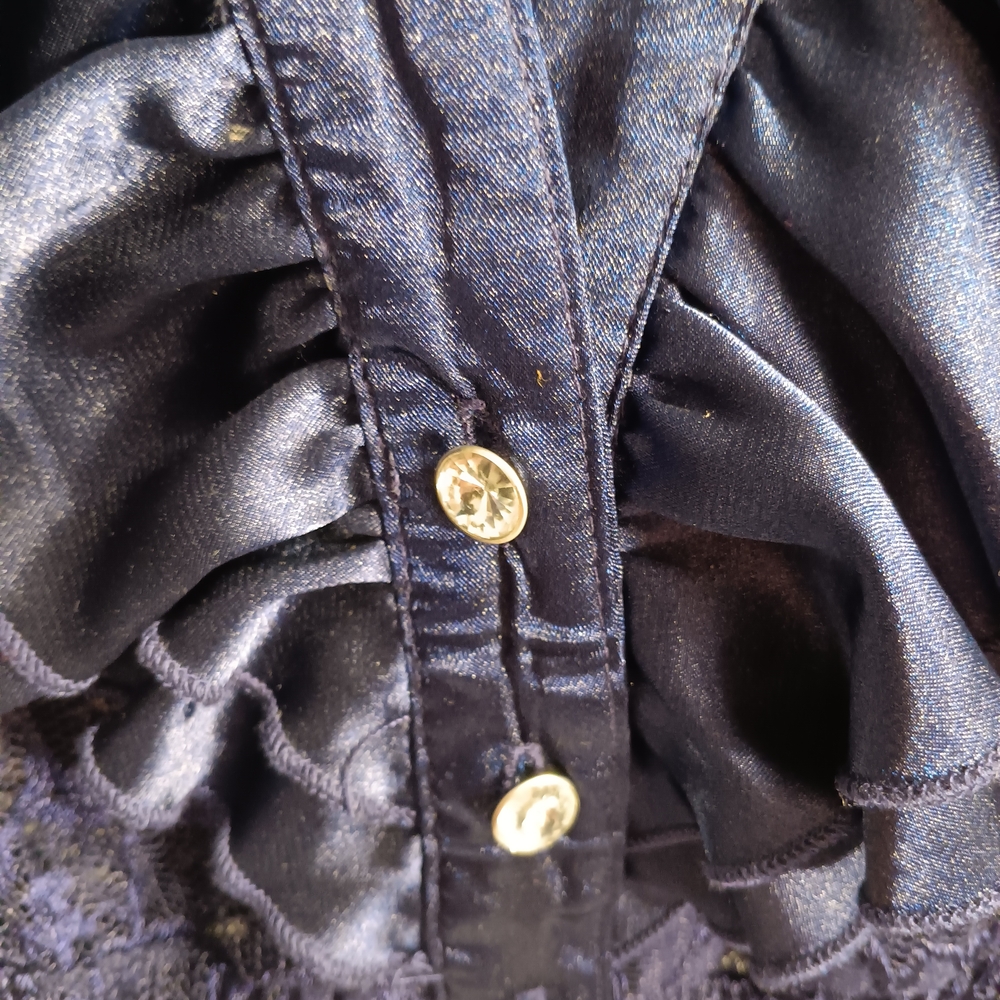 Dots Navy Lace Blouse - Picture 7 of 16